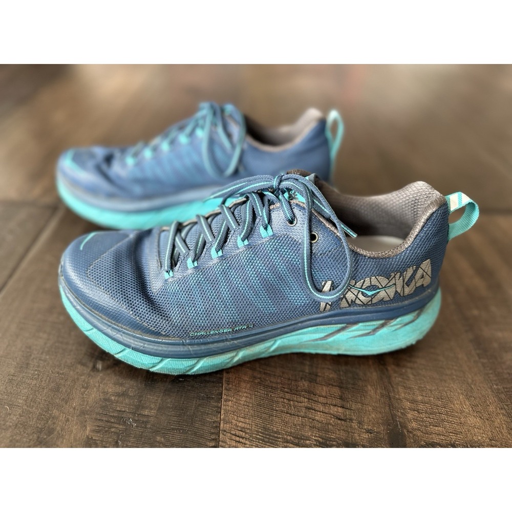 Hoka One One W Challenger ATR 4 Womens Size 9 Blue Lace Up Running Shoes 1018295